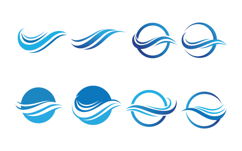 Water Wave Icon Vector Illustration Design Logo V2 Logo Template