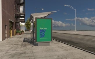 Bus Shelter Outdoor Advertising Billboard Mockup