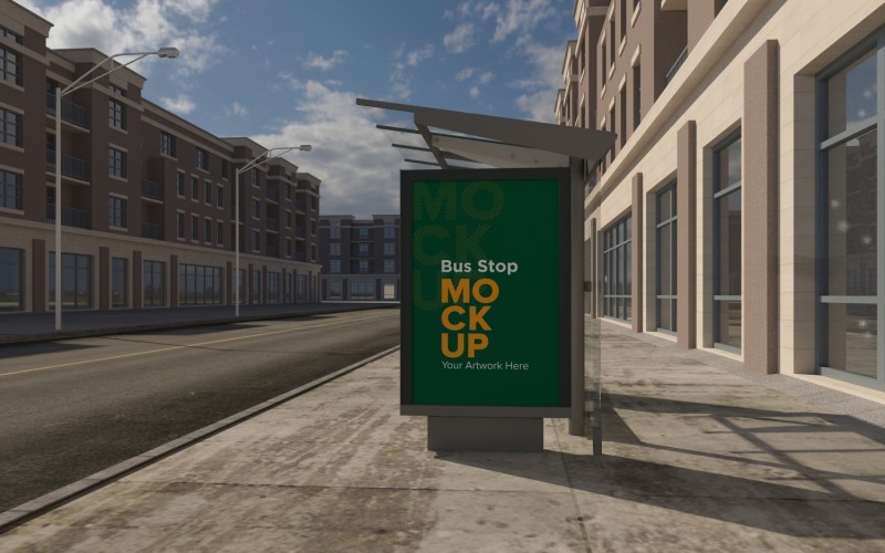 Bus Stop Billboard mockup v2 Product Mockup