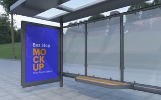 Evening View Bus Stop Sign mockup v2