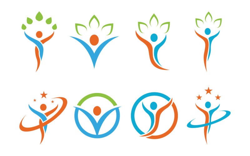 Health people Human Caracter Logo Logo Template