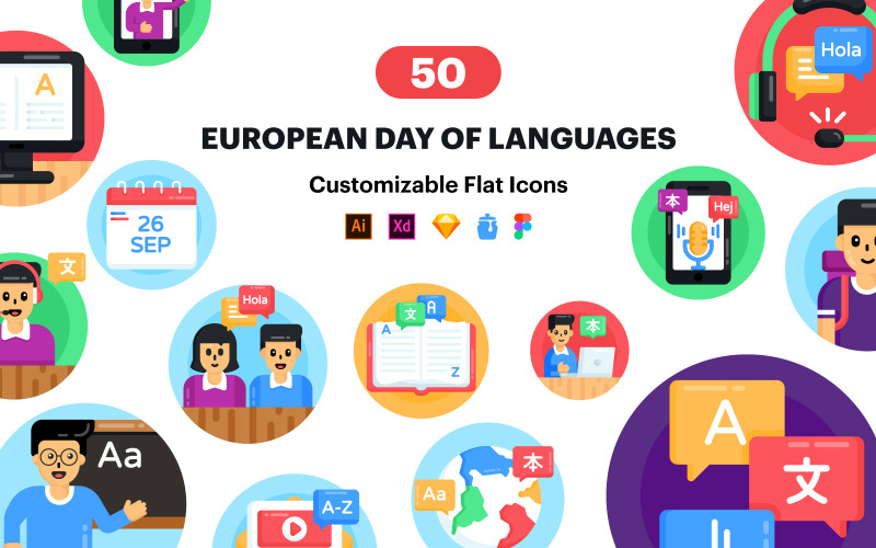 Language Icons - European Day of Languages Icon Set