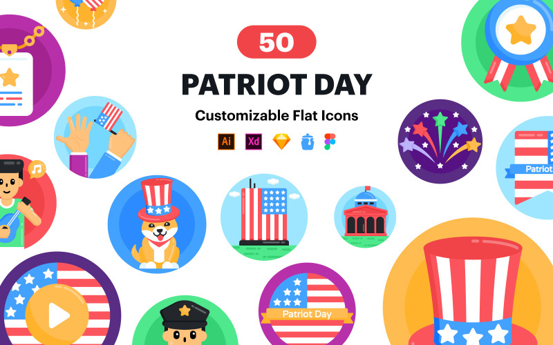 Patriotic Icons -Patriot Day Vector Icon Icon Set