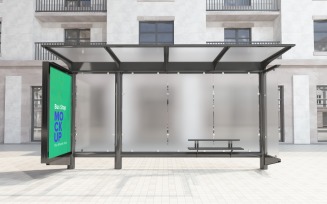 City Bus Stop Sign mock Up Template v2