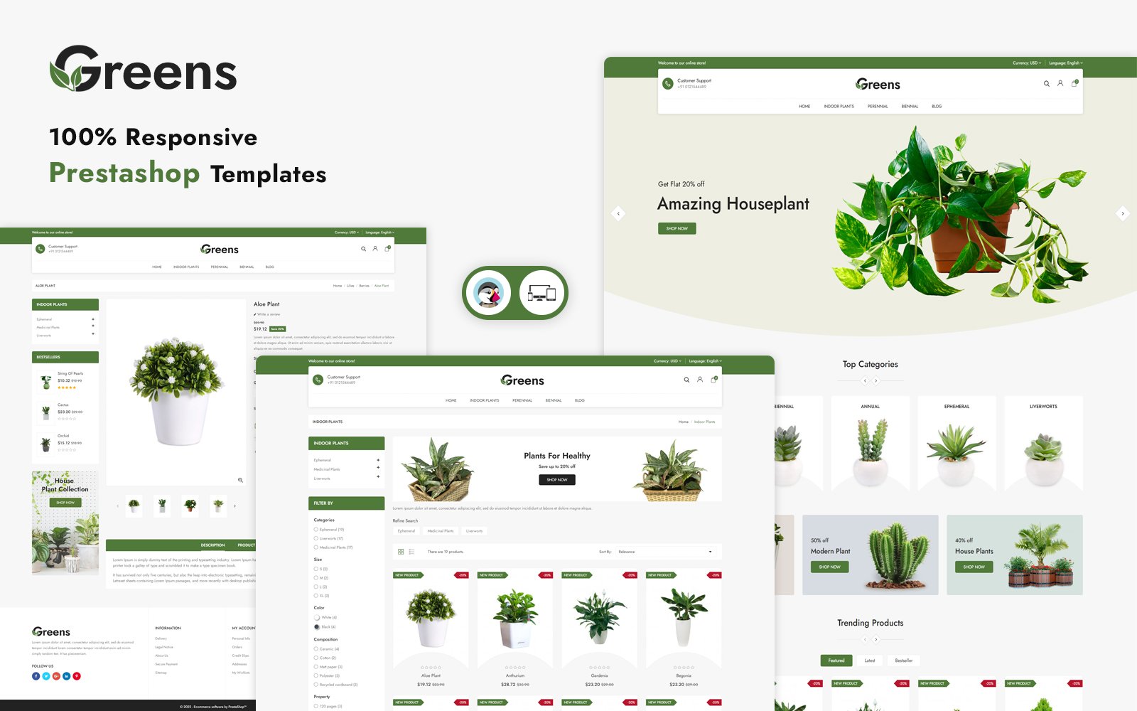 Kit Graphique #233306 Plantes Fleur Web Design - Logo template Preview