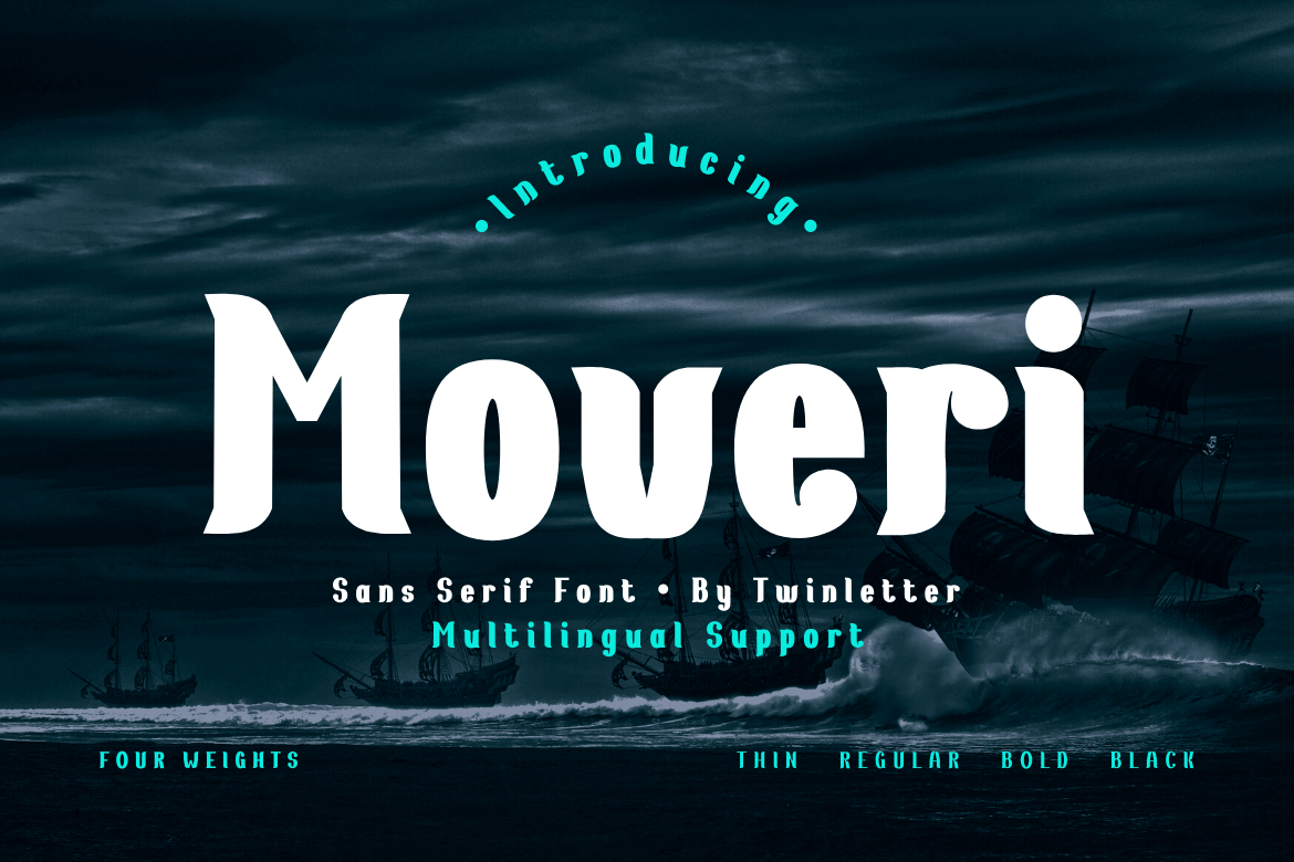 Moveri is a lovely sans-serif typeface with powerful curves