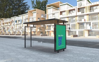 Evening View Bus Stop Signage mock Up Template v2