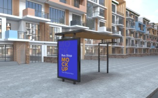 Evening View Bus Stop Signage mock Up v2 Template