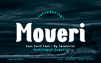 Moveri is a lovely sans-serif typeface with powerful curves