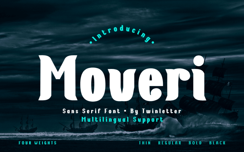 Moveri is a lovely sans-serif typeface with powerful curves Font