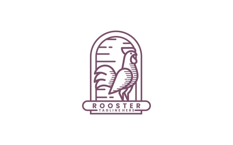 Rooster Vintage Badge Logo Logo Template
