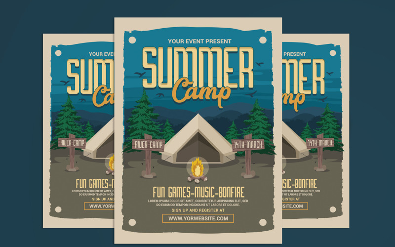 Summer Camp Event Flyer Template Corporate Identity