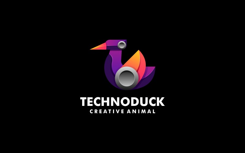 Technology Duck Gradient Logo Logo Template