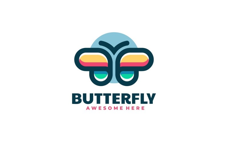 Butterfly Mascot Color Logo Logo Template