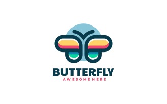 Butterfly Mascot Color Logo