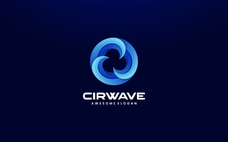Circle Wave Gradient Logo Design Logo Template