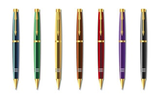Colored And Realistic Business Pen vector Art
