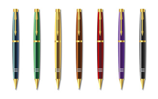 Colored And Realistic Business Pen vector Art