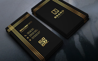 Creative And Modern Gold Black Vertical Business Card
