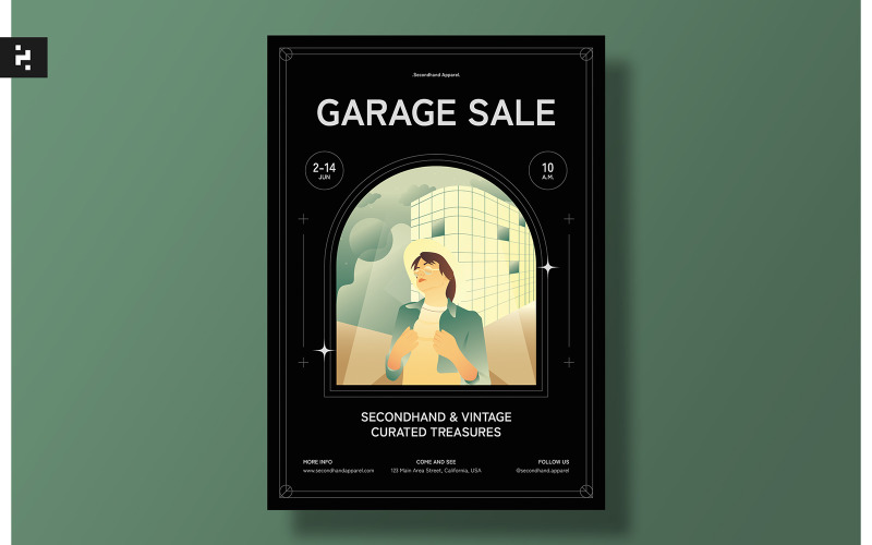 Garage Sale Flyer Kit - Art Deco Style Corporate Identity