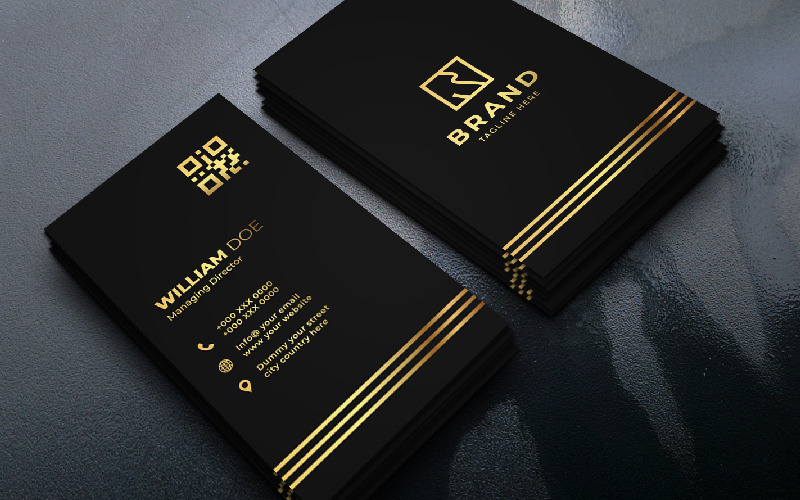 Gold Black Elegant And Minimalist Business Card Corporate Identity