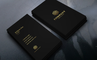 Gold Black Minimal Creative Vertical Business Card
