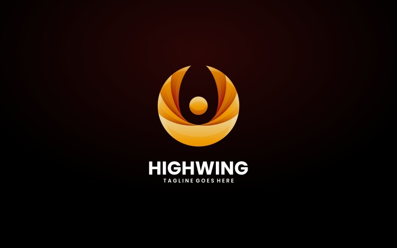 High Wing Gradient Logo Design Logo Template