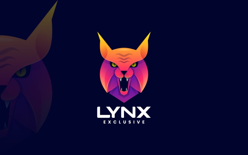 Lynx Head Gradient Colorful Logo Logo Template