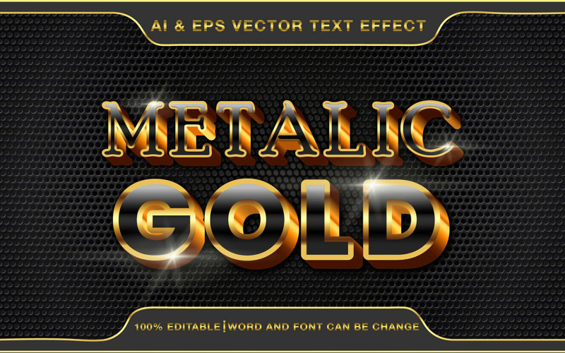 Metalic Golden Text Effect Illustration