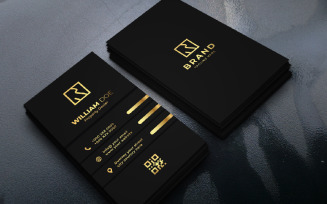 Modern And Creative Vertical Gold Black Business Card