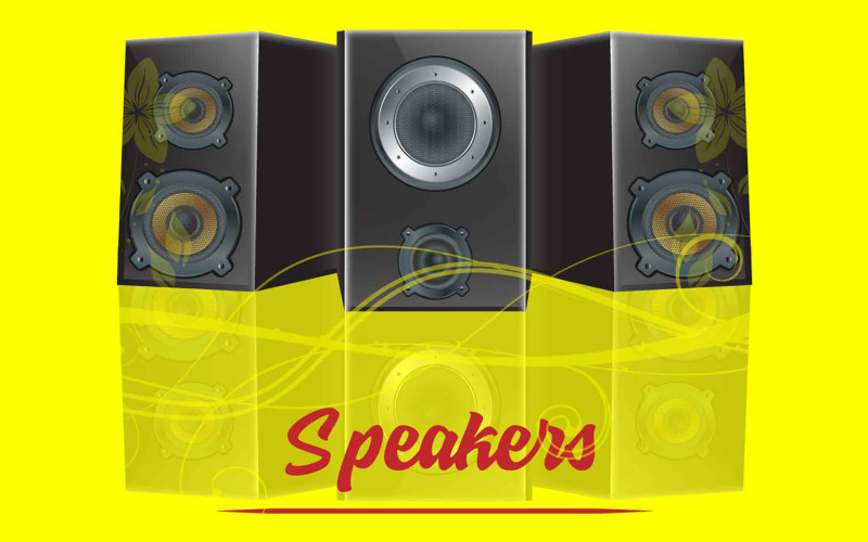 Realistic sound speaker vector Illustration