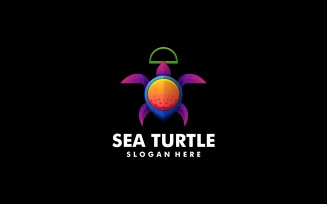 Sea Turtle Gradient Colorful Logo