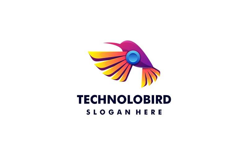Technology Bird Gradient Colorful Logo Logo Template