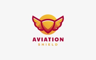 Aviation Shield Simple Logo Style