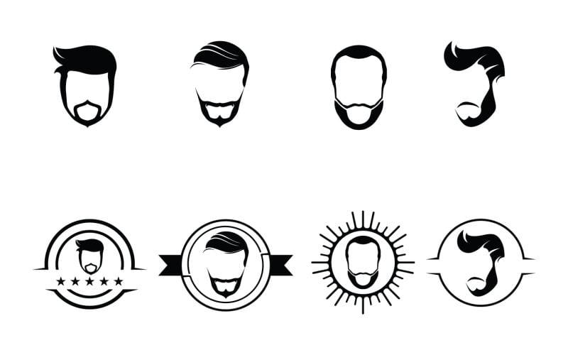 Beard And Mustache Logo And Symbol Logo Template