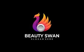 Beauty Swan Gradient Colorful Logo