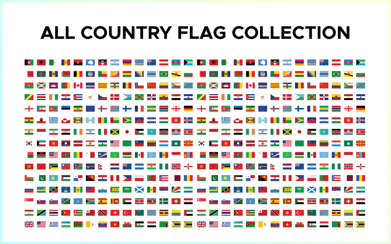 Flag Collection, Flag Bundle, Flag Set, Flag Vector Set Vector Graphic