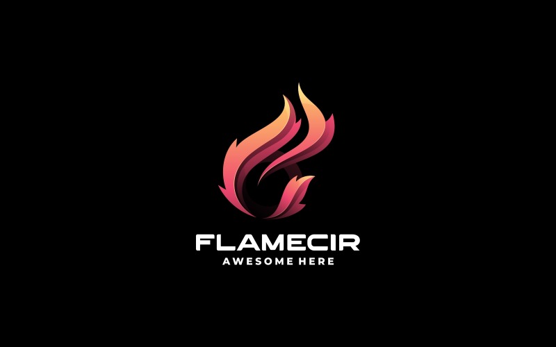 Flame Circle Gradient Logo Logo Template