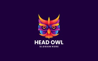 Head Owl Gradient Colorful Logo