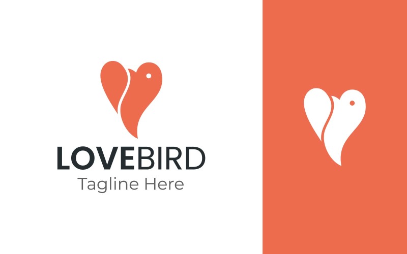 Love Bird Logo (Heart + Bird) Logo Template