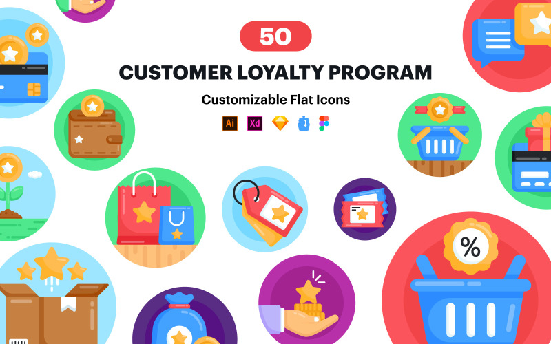 50‌ ‌Loyalty‌ ‌Programs‌ ‌Icon‌ ‌Vector‌ ‌ Icon Set