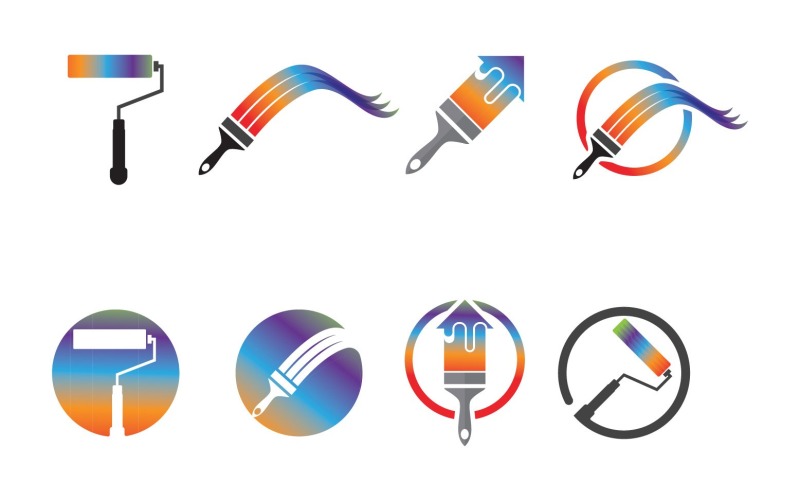 Paint Brush Logo And Symbol V1 Logo Template