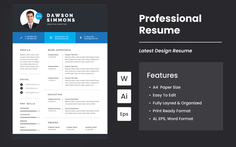 Smart Professional CV / Resume Resume Template