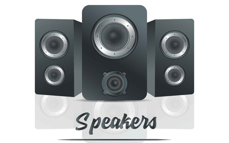 Sound Box With Speaker Vector Illustration