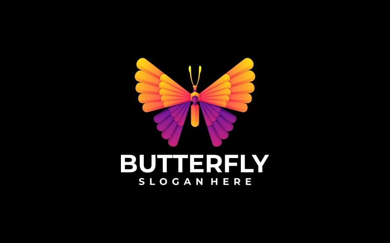 Vector Butterfly Colorful Logo Style Logo Template