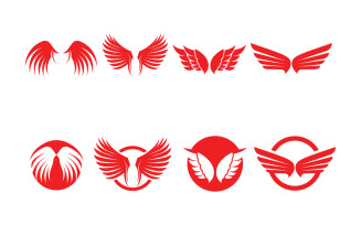 Wing Logo Bird Red Pack Vector