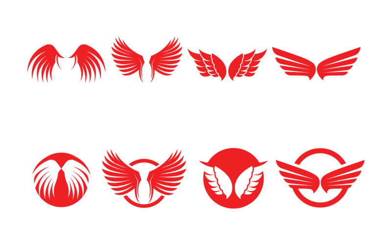 Wing Logo Bird Red Pack Vector Logo Template