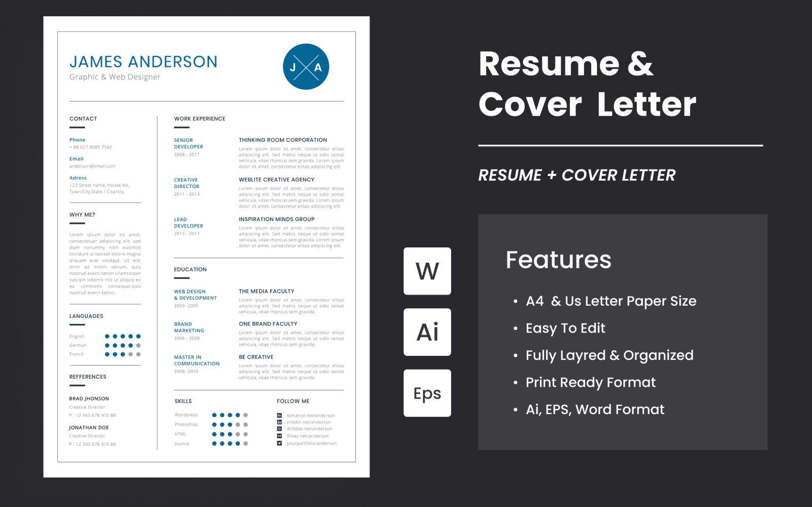 Kit Graphique #233674 Rsum Cv Divers Modles Web - Logo template Preview