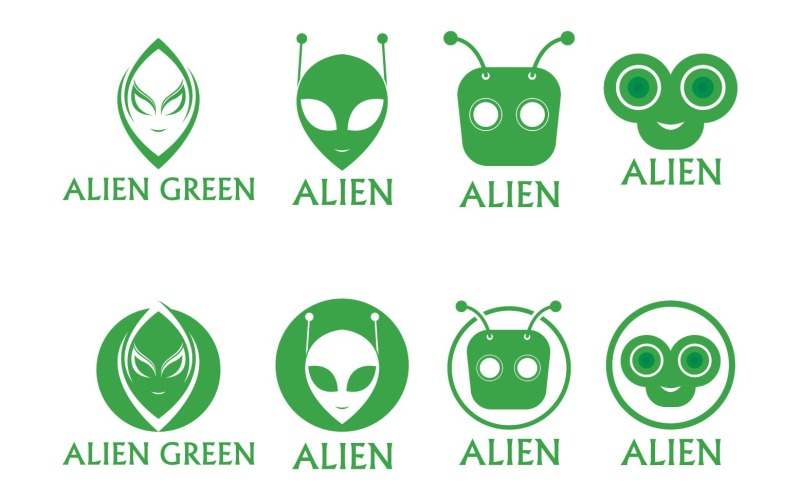 Alien Head Logo And Symbol Icon Vector 2 Logo Template
