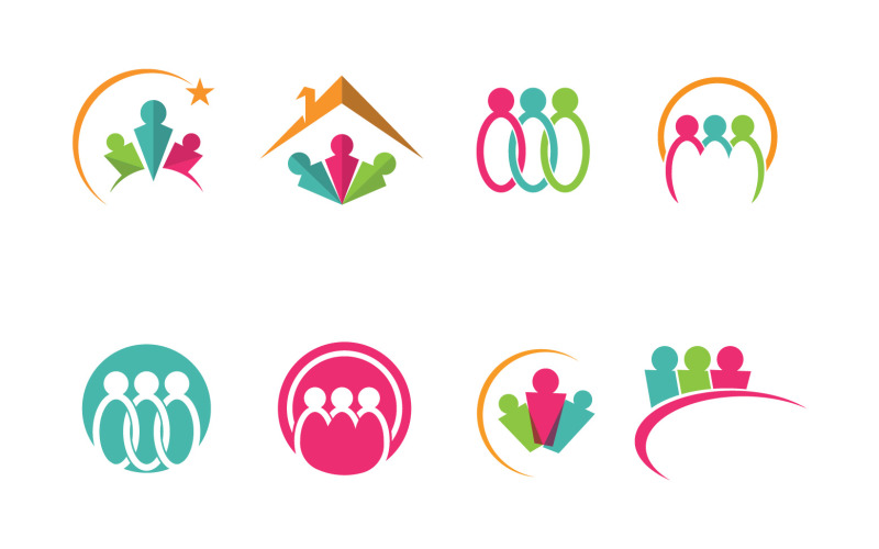 Community Group Logo, Network And Social Icon Vector Logo Template